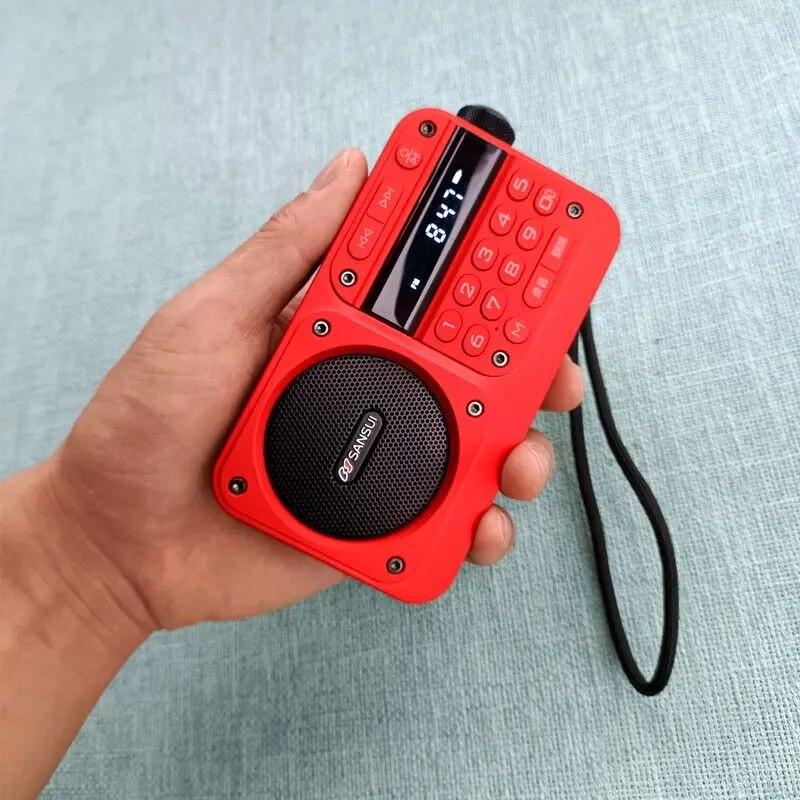 Портативный FM-радио, мини-FM-радиоприемник, уличный Bluetooth-динамик, TF-карта, USB-наушники, MP3-плеер, рекордер 70-108 МГц