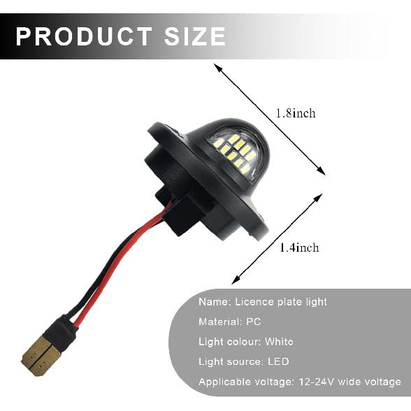 2PCS Full LED License Plate Light Tag Lamp Assembly, 6500K White Car Tag Light Compatible with F150 F250 F350 Bronco Explorer, Car License Plate