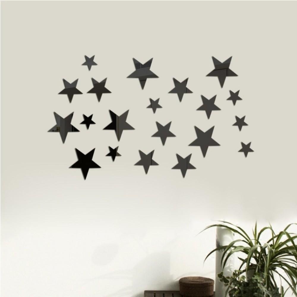 20pcs Mirror Finish Star Wall Stickers Acrylic Acrylic Star Stickers Living Room Decor