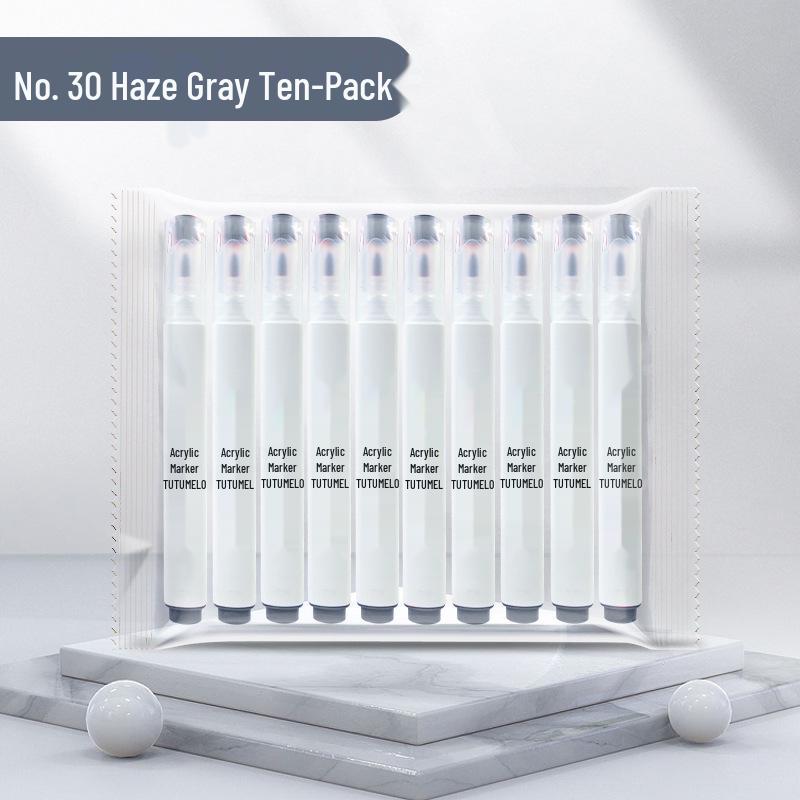 Набор водостойких художественных маркеров одного цвета, 36 штук - Черный, Белый, Красный непрозрачный - Идеально для детского рисования