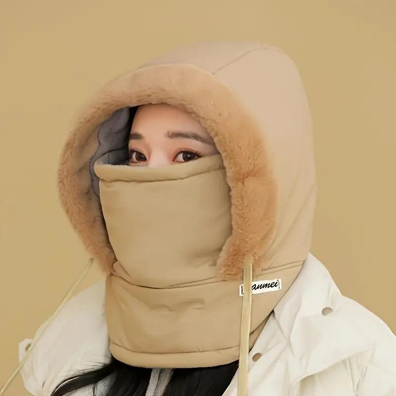 Зимняя теплая флисовая шапка из полиэстера, вязаная ткань, холодостойкая, ветрозащитная, для катания на открытом воздухе, для мужчин и женщин