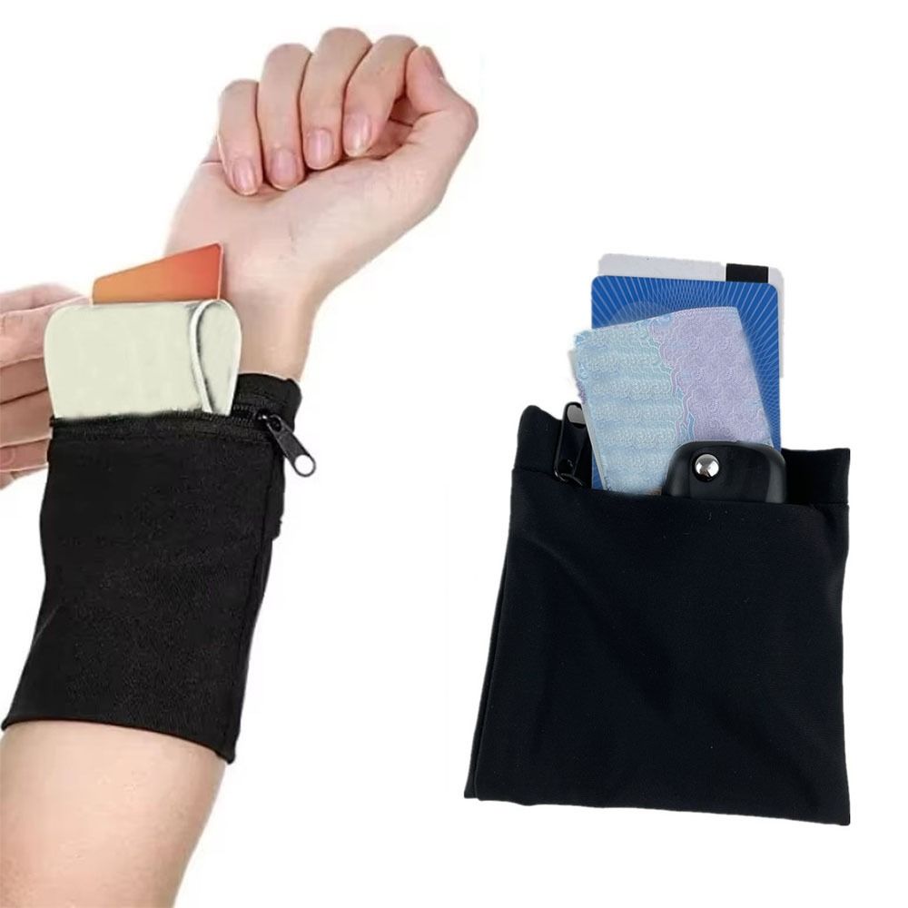 Lightweight Sports Wristlet Bag Zipper Closure Cycling Wrist Bag Zipper Wrist Wallet  Running