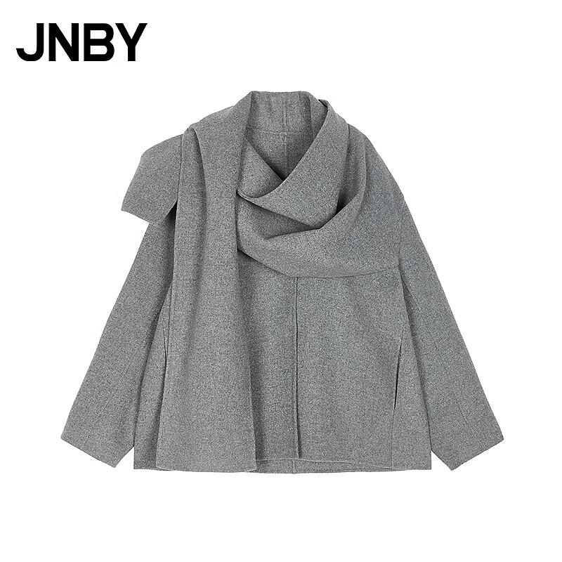 JNBY 2025 Winter Loose H-Shape Wool Blend Coat