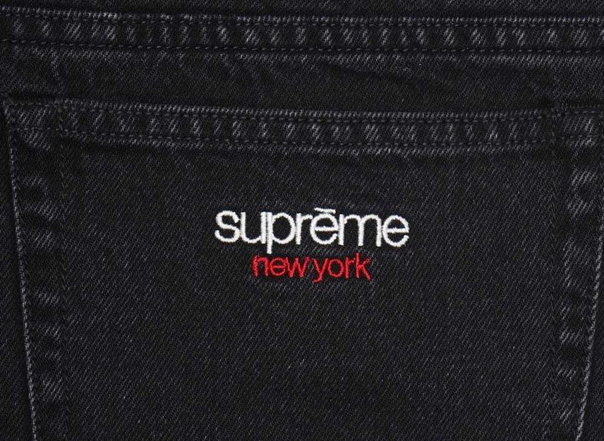 Supreme Широкие джинсы черные