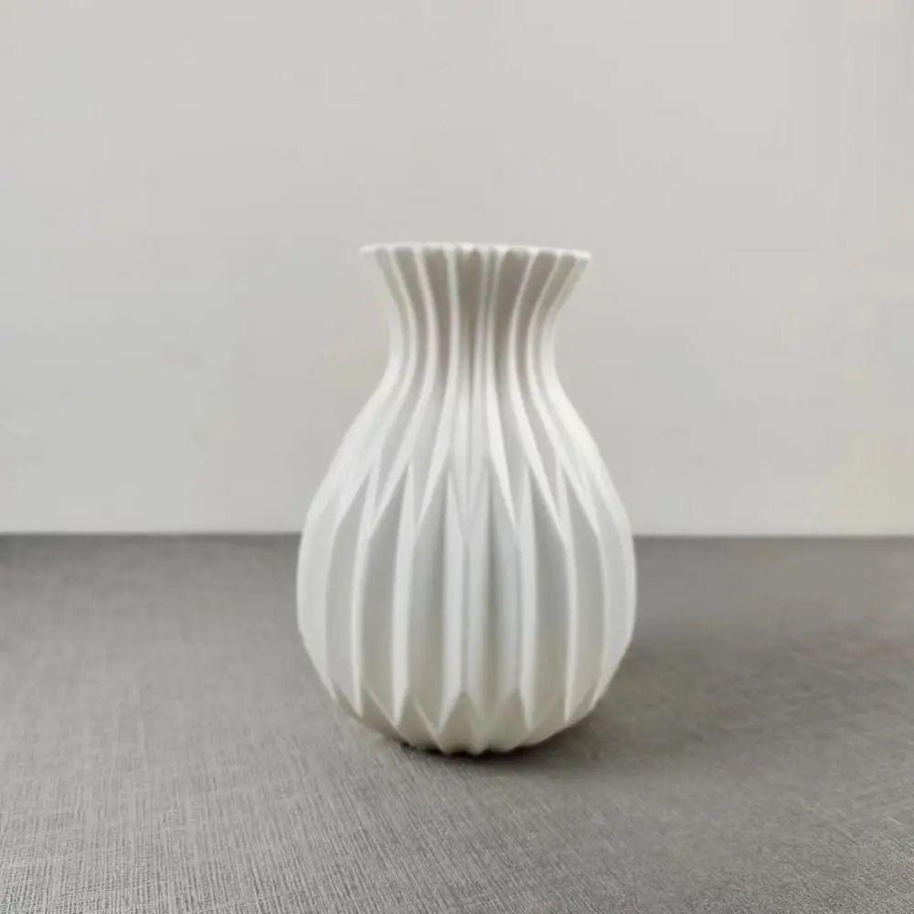 FIower Art Plastic Flower Pot Anti-fall Destop Decorative Vase Nordic Hydroponic Vase Desktop