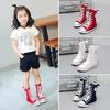 2024 Spring New Kids High Top Canvas Sneakers - White Korean Baby Shoes