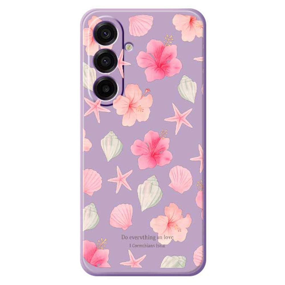 For Samsung Galaxy A17 5G Case Shell Peach Blossom Pattern Printing Straight Edge TPU Phone Back Cover