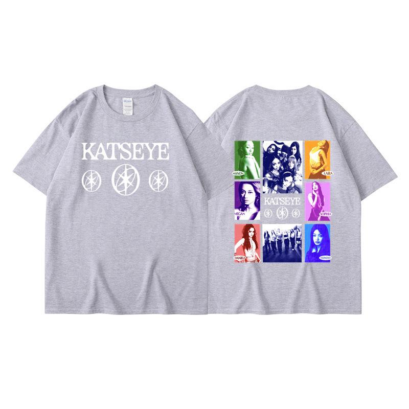 New KATSEYE printed T-shirt men's and women's casual T-shirt high-quality short sleeves