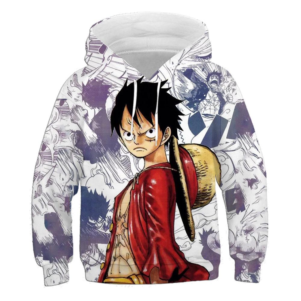 Худи 2025 Японское Аниме Ван Пис Новая Мода Повседневный Пуловер 3D Печать Детская Толстовка для Мальчиков и Девочек Уличный Пуловер Крутой Топ