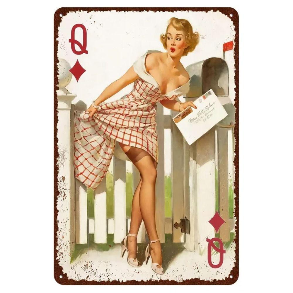 Ретро Металлическая Настенная Вывеска Pin-Up Girl 30x20см
