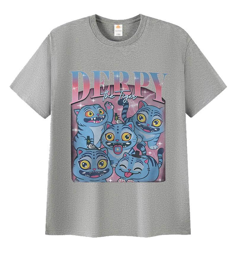 Funny Derpy Tiger Kpop Demon Hunters Movie 2025 Summer Graphic 100 Pure Cotton Printed Tshirt Mens Women Oversized Streetwear