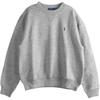 Polo Однотонный свитшот с круглым вырезом и длинными рукавами Женский свитшот Серый 211971697-004