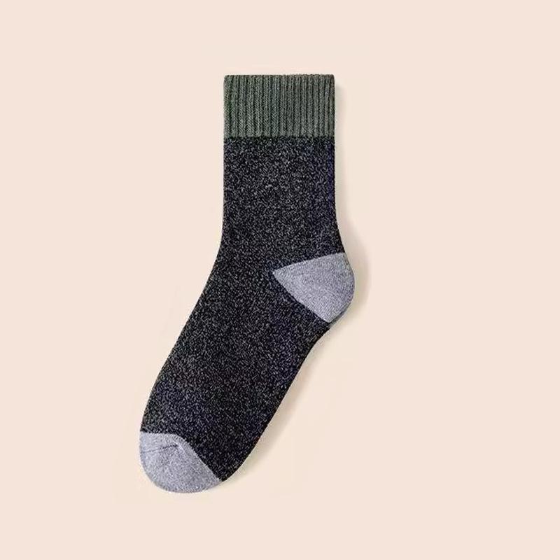 Мужские теплые бархатные носки средней длины из махровой ткани - очень толстые хлопковые зимние носки-тапочки