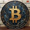 Металлическое Настенное Искусство Тема Цифровой Валюты Винтажная Круглая Картина Декор для Дома, Офиса, Кафе