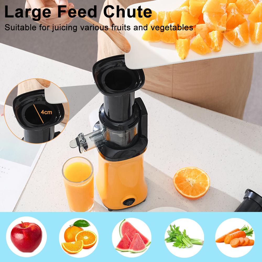 Портативная медленная соковыжималка для фруктов и овощей, соковыжималка холодного отжима со щеткой, мини-электрическая соковыжималка