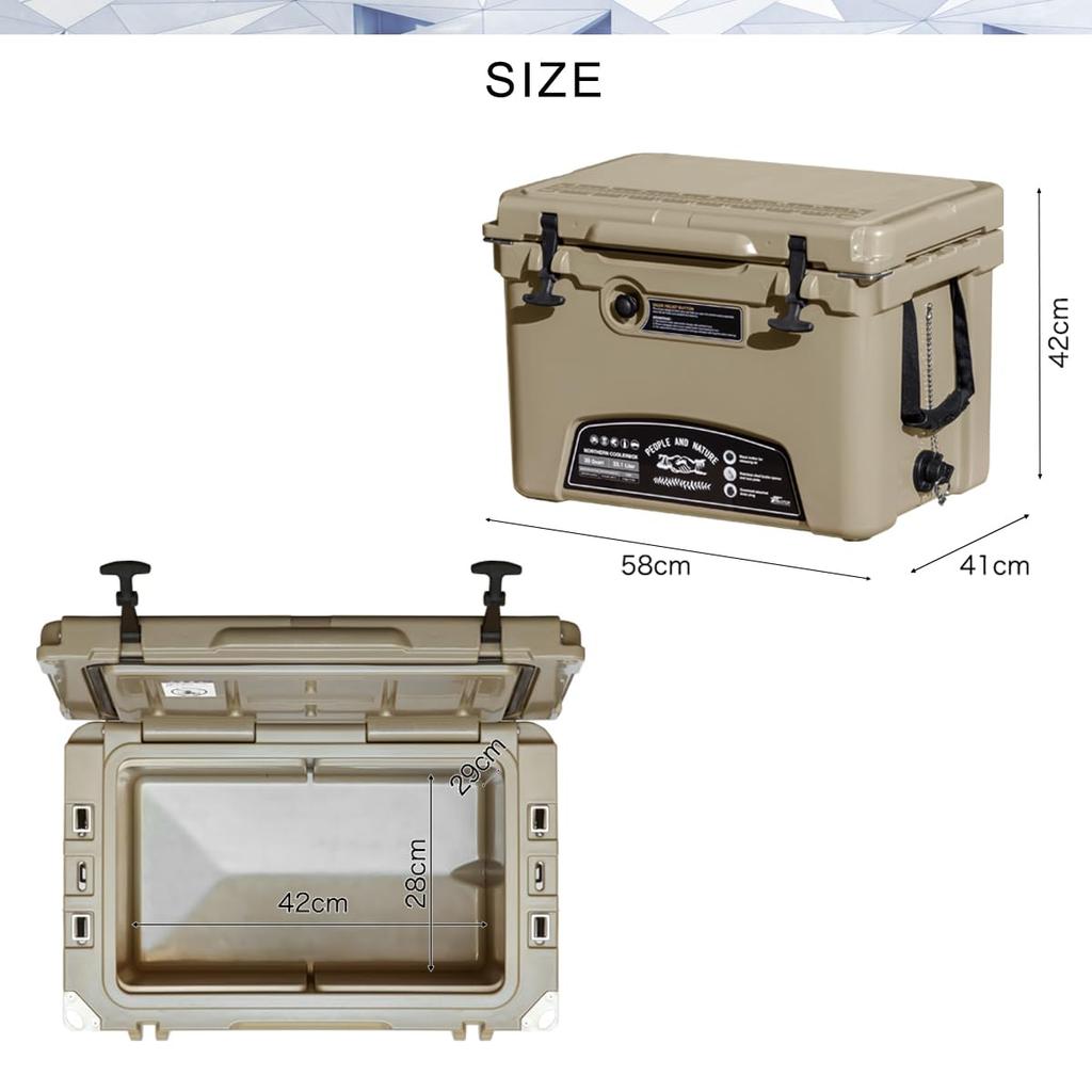 FIELDOOR Northern Cooler Box Герметичный, долговременный, холодный, для кемпинга, барбекю, рыбалки, отдыха, катастрофы [Емкость 33,1 л/песок]