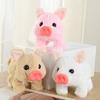 Electric Plush Pig Toy with Sound Movable Nose Mouth Interactive Walking Piggy Plushie Stuffed Animal Doll Kids Boys Girls Birthday Gift
