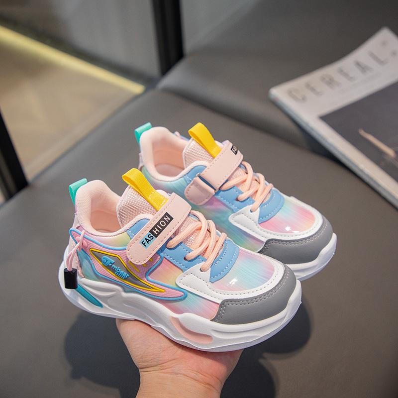Men's and women's spring and autumn sports shoes, big children's anti slip children's winter new girls' mesh shoes