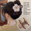 Weave Women Headwear Plush Shark Clip Elegant Flowers Shark Hair Clip  Girls