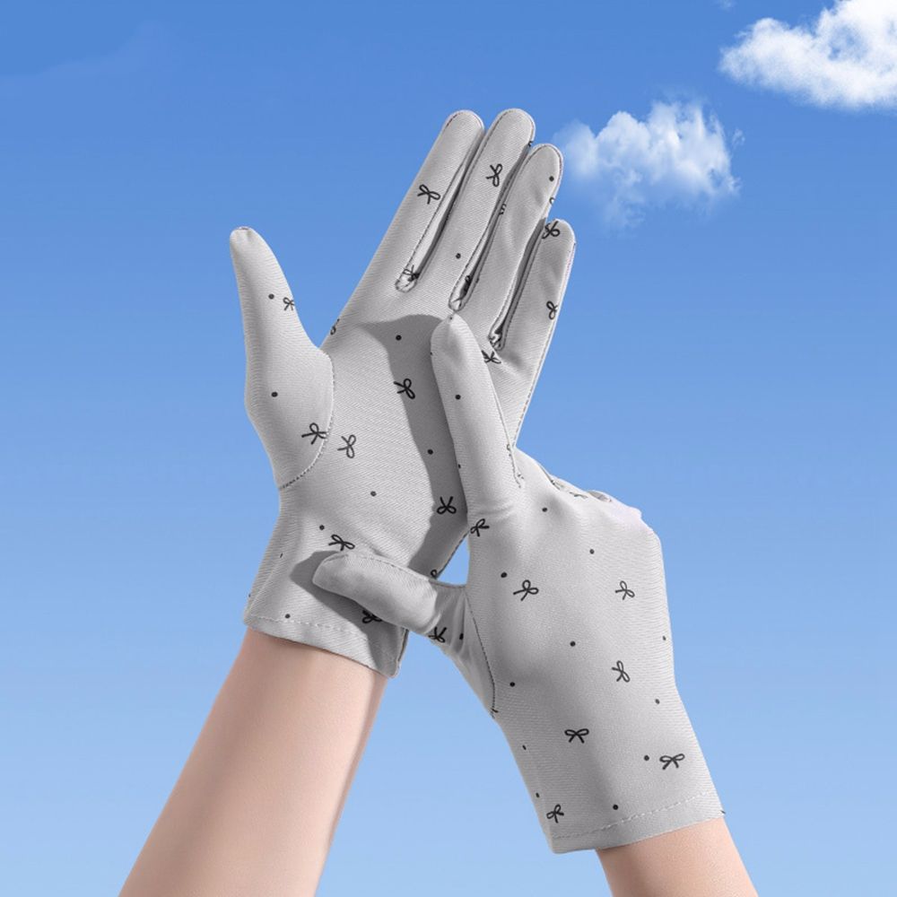 Women Spandex Wedding Outdoor Sports Gloves Driving Gloves Sun Protection Mittens Bow Pattern