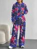 European And American Autumn And Winter Casual Retro Pattern Long-Sleeved Suit Women'S Hooded Sweater Trousers Two-Piece Set