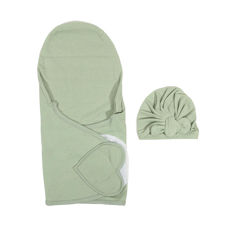 Любовь Сердце Детское Одеяло Банты Шапка Набор Хлопок Новорожденный Пеленка Однотонный Младенец Спальный Пеленальный Кокон на Все Сезоны Новый 0-24М