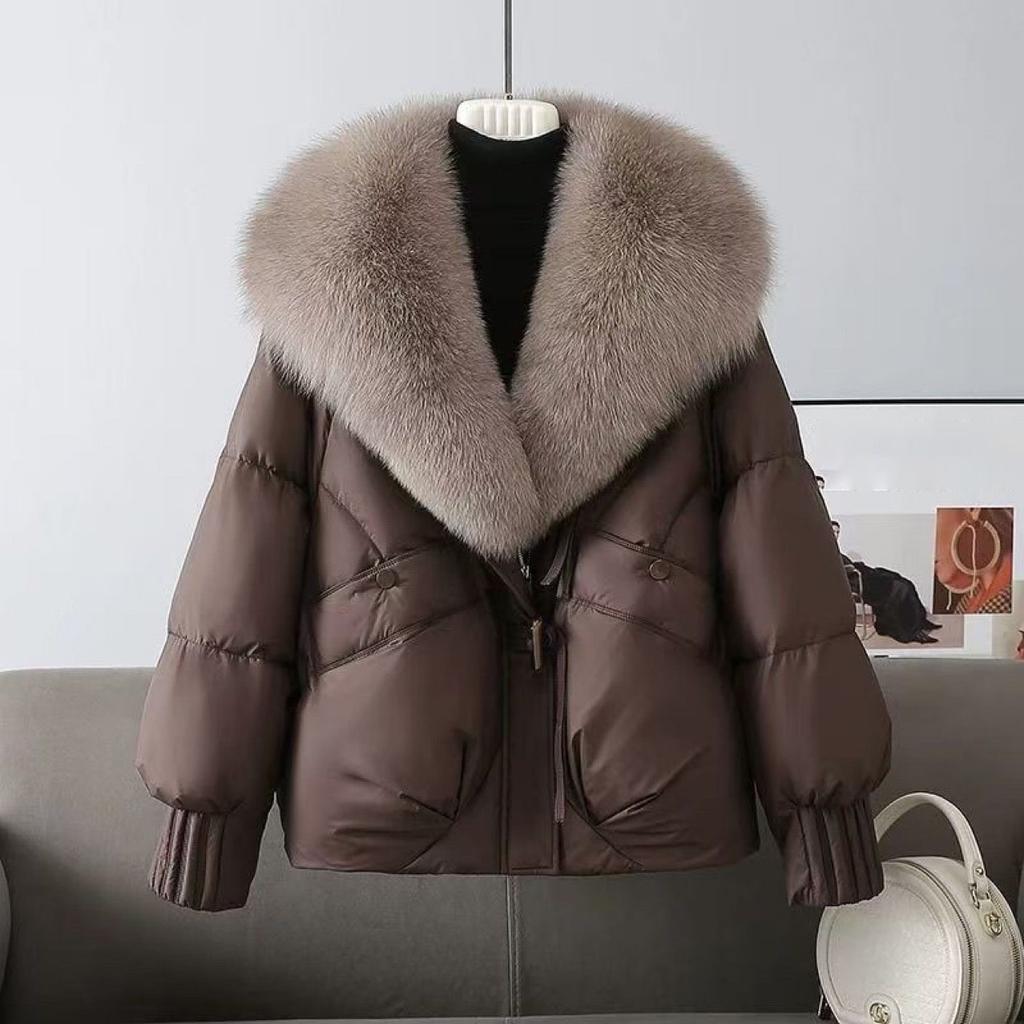 Fashion Winter Jacket Women Parkas Korean Big Fur Collar Thick Down Cotton Jacket Female Short Coat Warm Outerwear Tops
