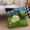 Animei My N-NeighborS T-Totoro Pillow Case Anti-dustmite Pillowcase Invisible Zipper Silky Short Plush Sofa Cushion Cover