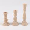 Wooden Candlesticks Unfinished Wood Candle Holder Pillar Taper Candle Stands for Wedding Party Birthday Home Table Decoration
