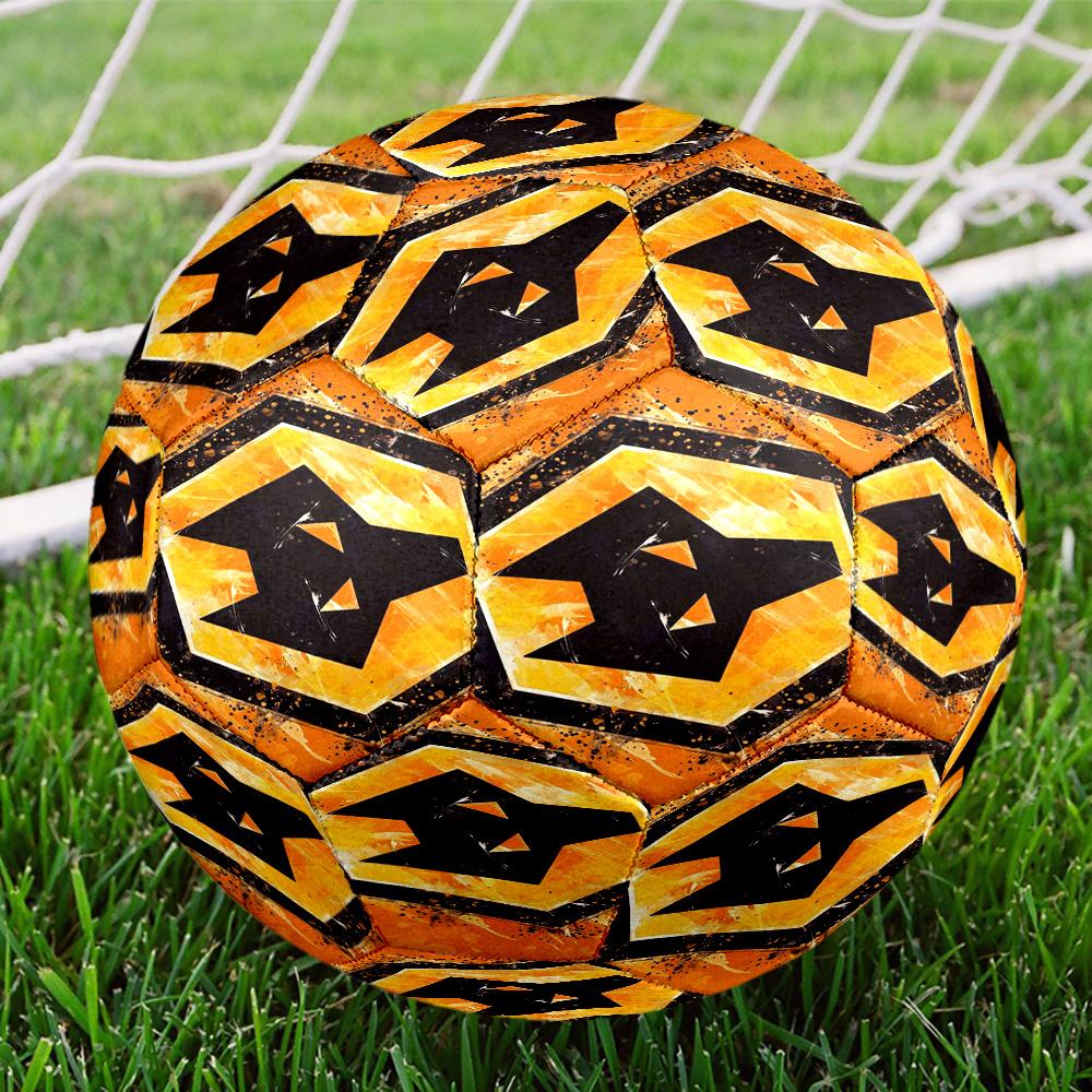 Wolves Football Club Emblem Printed Size 5 Soccer Balls, High-Quality, Anti-Slip, Protective Football, A Unique Gift , Birthdays, Christmas Gifts