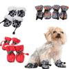 4pcs/set Waterproof Winter Pet Dog Shoes Anti-slip Rain Snow Boots Footwear Thick Warm For Small Cats Puppy Dogs Socks Booties