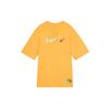 Nike Спортивная футболка с принтом Swoosh Cartoon Vintage Loose Cotton Casual с круглым вырезом и короткими рукавами, спущенными плечами, женская футболка Sundial-Yellow FN3711-717