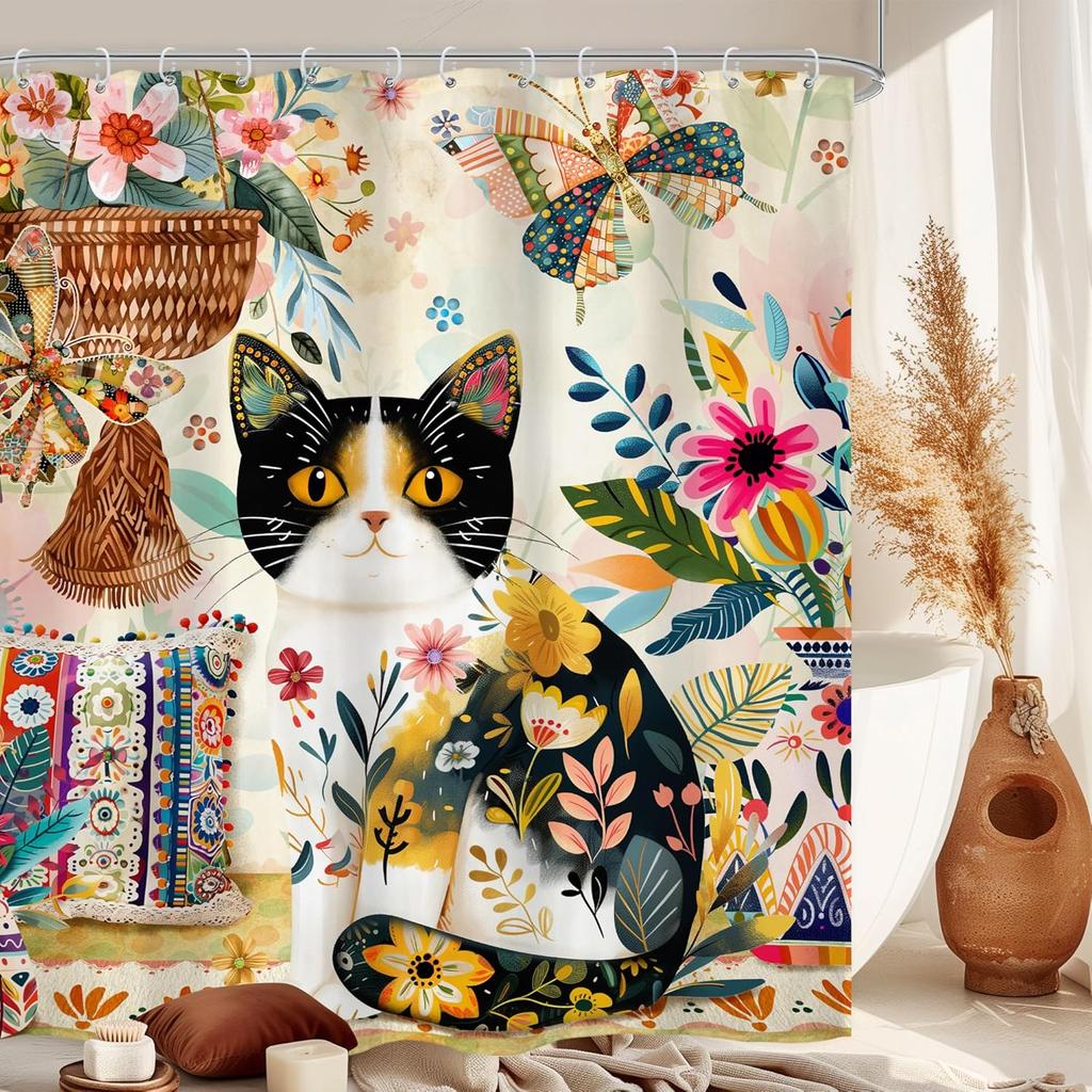 Деревенская шторка для душа «Медвежья хижина», дизайн «Западный лодж, горное животное», водонепроницаемый полиэстер с крючками