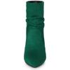 Allegra K Women's Slouch Pointy Toe Pull-On Stiletto Heel Ankle Boots, Green, Size 25.0cm
