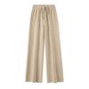 Women's High Waist Wool Wide Leg Pants - Autumn/Winter Casual Floor-Length Knitted Trousers