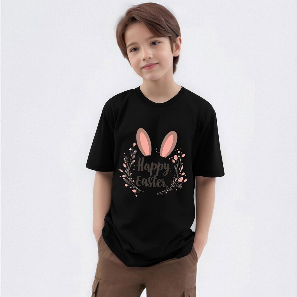 Children's Printed Round Neck Short-sleeved T-shirt Top