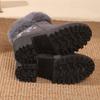 Chunky Platform High Heel Furry Ankle Boots Women 2025 Winter Non Slip Thick Bottom Suede Snow Boots Butterfly Embroidery Shoes