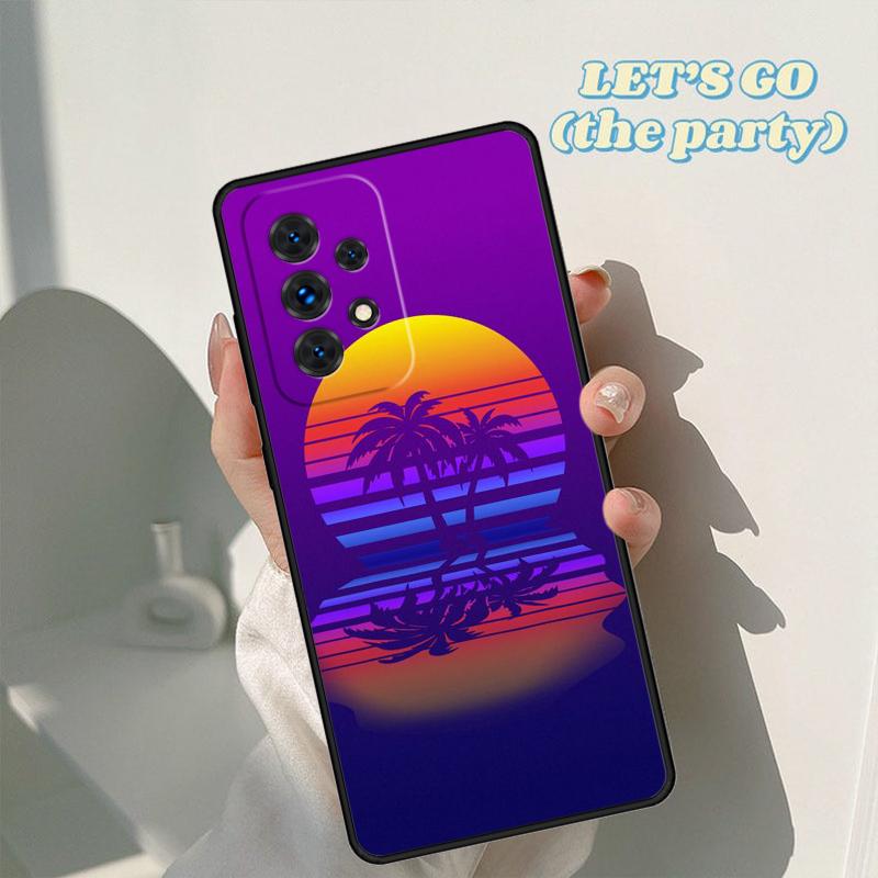 Чехол для телефона 80-х Retrowave Неоновые пальмы Для Samsung Galaxy A42 A31 A40 A51 A71 A32 A80 A52 A72 A73 A21S A50 A70 A11 A12