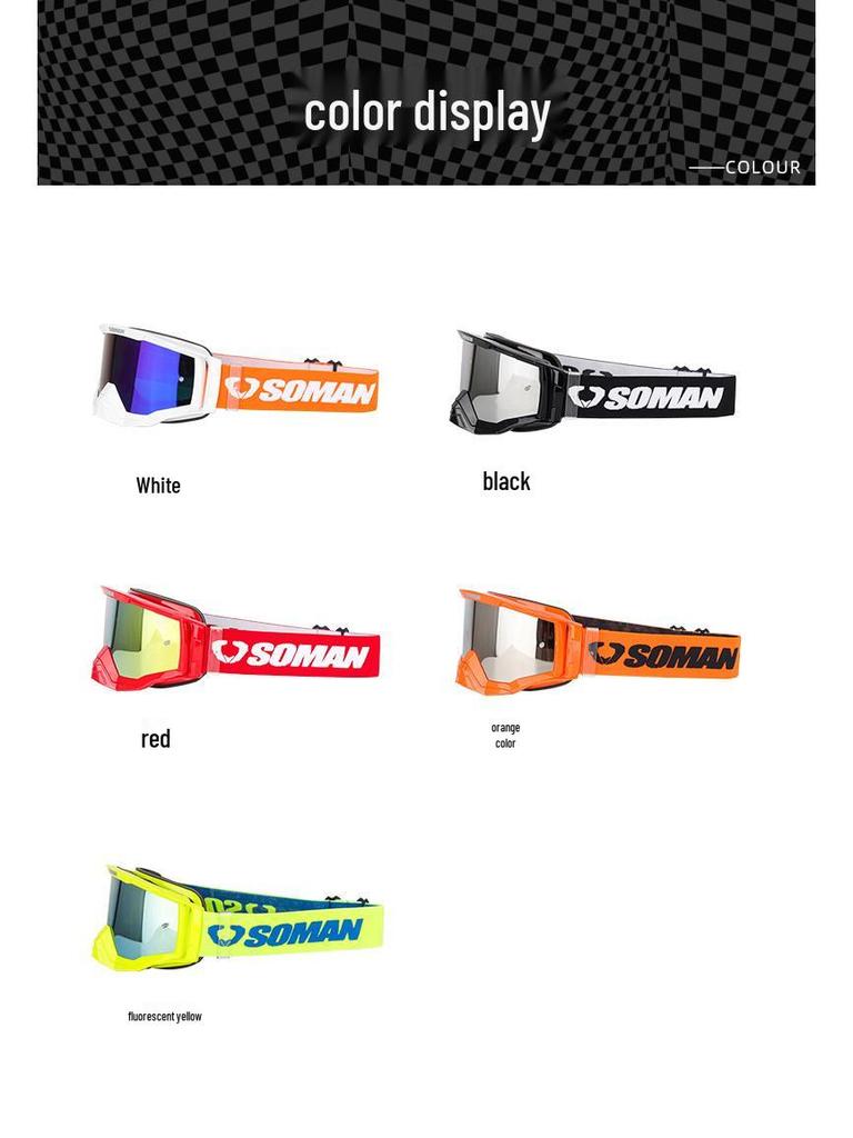 SOMAN SM20 Unisex Motorcycle & Rally Off-Road Goggles