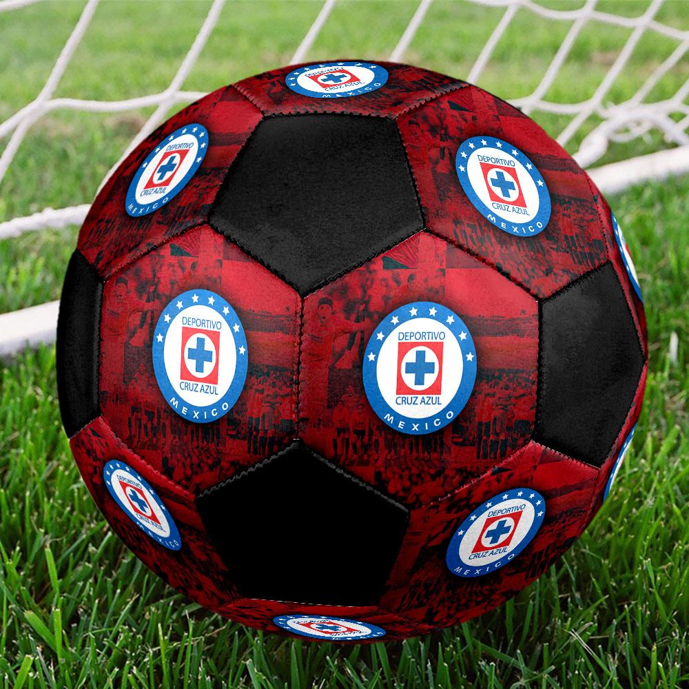Футбольный мяч Cruz Azul, размер 5, машинная сшивка, ПВХ, прочный и с высоким отскоком, подходит для всех возрастов, фанатская атрибутика, для матчей и использования на улице.