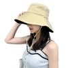 Women Sun Hats Solid Color Anti-UV Outdoor Sunscreen Summer Protective Cap Wide Brim Ladies Visor Hat