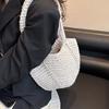 Chic Knitting Shoulder Bags  Women Bucket Eco Friendly Handwoven Handbags Simple Stylish Soft Cotton Casual Totes