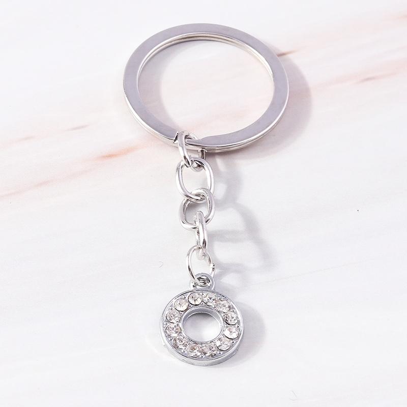Fashion Charms 26 English Letters A-Z Alphabet Keychain Crystal Rhinestones Alloy Key Rings Gift for Handbag Jewelry DIY