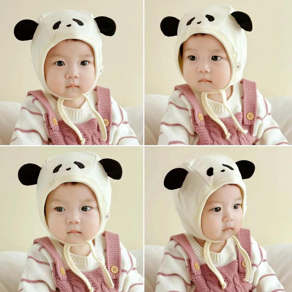 Милая мультяшная шапка для защиты ушей младенца, весенне-осенняя теплая шапка-бини для мальчика, девочки, уличная ветрозащитная шапка с ушками для младенца