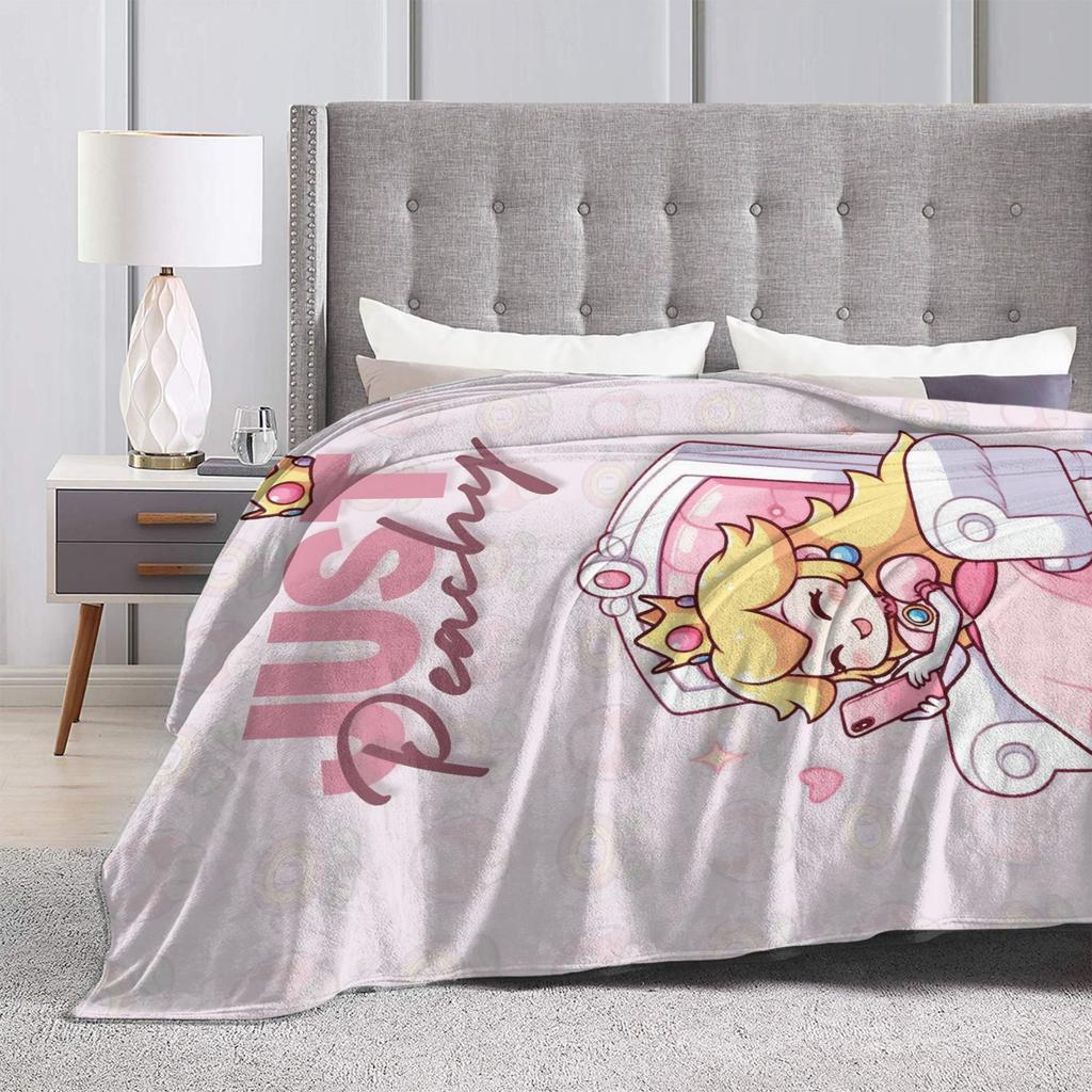 Princess Peach Marios Blankets Fleece Summer Multifunction Lightweight Thin Throw Blankets for Bedding Couch Bedspread