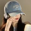 Бейсболка из стираного денима, женская, с широкими полями, большой окружностью головы, с надписью «буква», показывающей маленькое лицо, синяя шляпа, новинка 2024 года