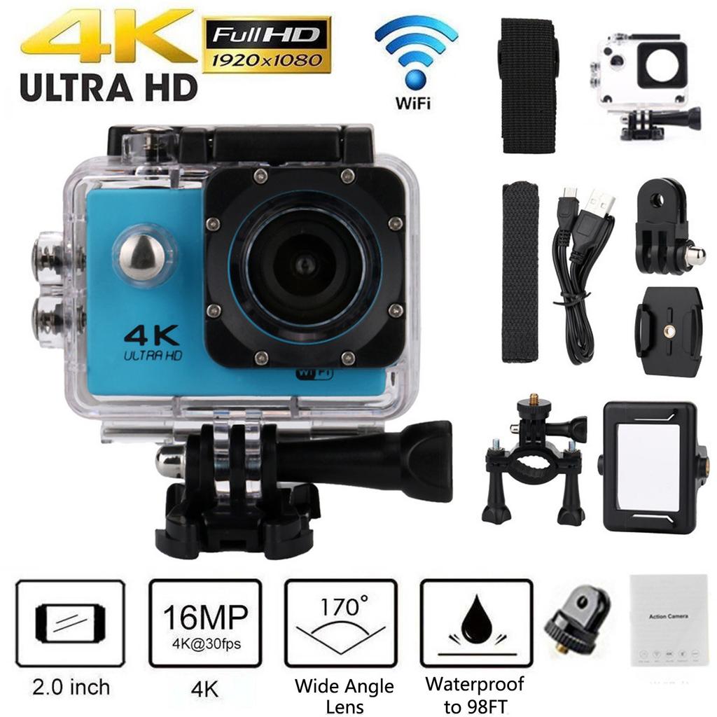 New Action Camera Ultra HD 4K WiFi 2 Inch 170D Underwater Waterproof Helmet Video Recording Sport Cam