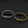 Fashionable Wire Horseshoe Stainless Steel Gold-plated Women's Bracelet Waterproof and Non-fading Bracelet Gift for Wife