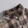 Coffee Plaid Fake Collar Versatile Universal Fake Collar Autumn Shirt Decorative Collar Sweater Fake Collar