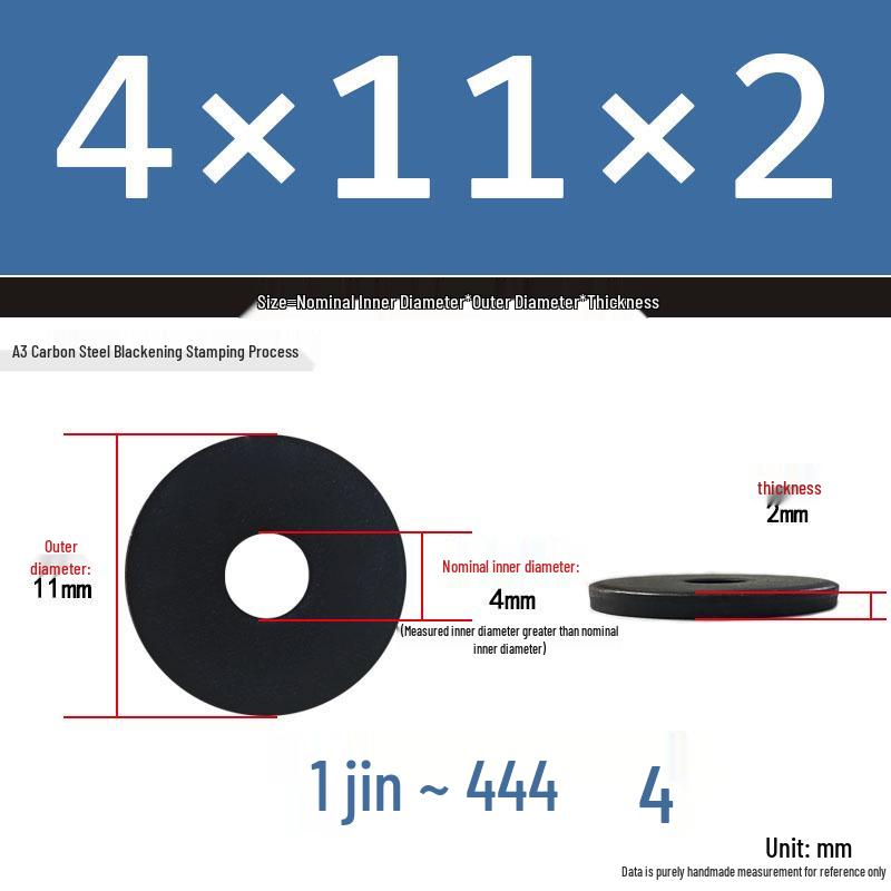 Black Oversized Thickened Round Metal Flat Washer Spacer for Home Use